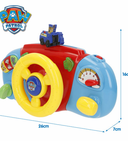 Four Paw Patrol stroller steering wheels for toy baby strollers, measuring 26x16x7 cm, designed for young children’s play.