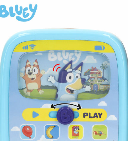 Bluey baby learning toy phones set with four colorful plastic phones for young children, educational play for toddlers.