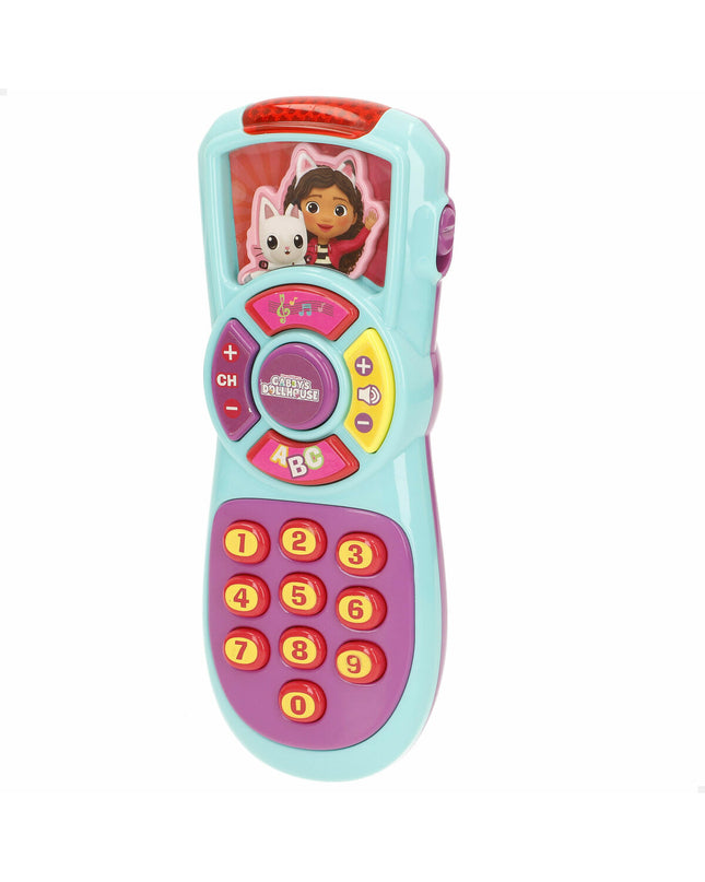 Six Gabby's Dollhouse baby toy phones for young children, colorful and designed for play and learning.
