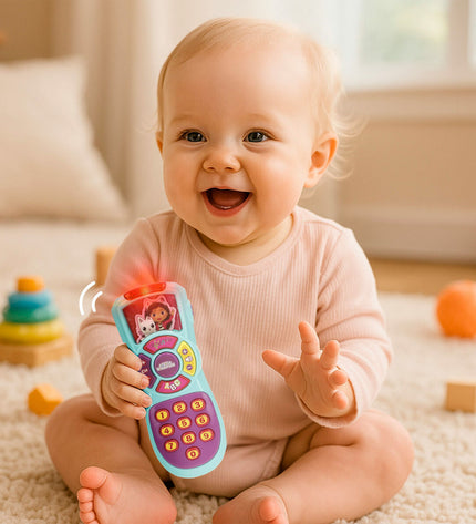 Six Gabby's Dollhouse baby toy phones for young children, colorful and fun learning accessories for kids' playtime.