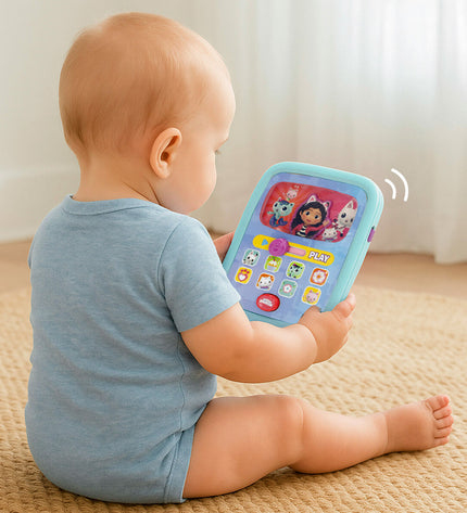 Set of six Gabby's Dollhouse toy phones for babies, colorful and child-friendly, designed for young children’s play.