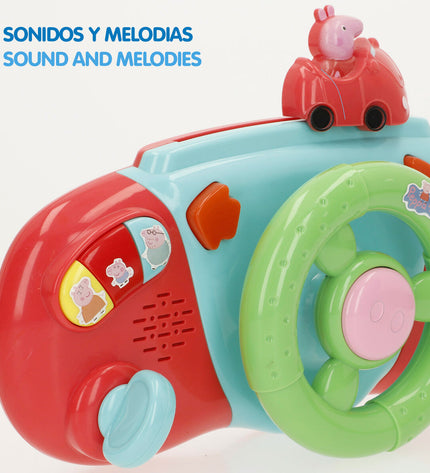 Set of four Peppa Pig stroller steering wheels for baby toy wagons, measuring 26x17x7 cm, designed for young children.