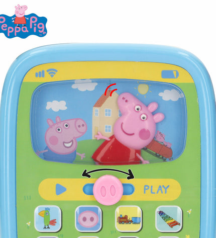 Set of six Peppa Pig-themed baby toy telephones for young children, featuring colorful cartoon Peppa Pig characters.