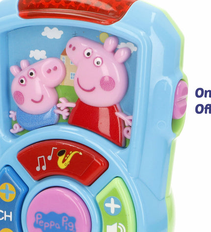Set of four Peppa Pig toy phones for babies, 15x11x5 cm, colorful plastic toys designed for young children to play and learn.