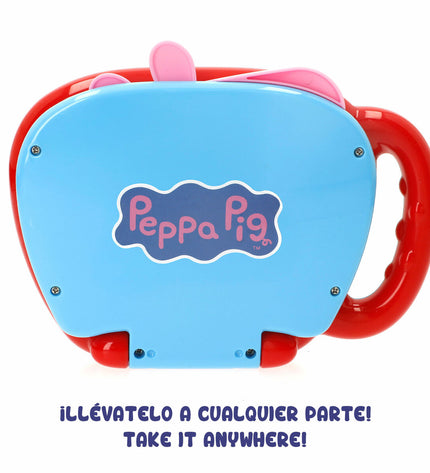 Four multicolour Peppa Pig electronic toy computers, each measuring 20x17x14 cm, designed for kids' play and learning.