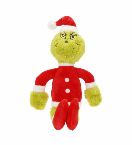 Set of 12 The Grinch plush toys made of red polyester, soft stuffed toys perfect for play and cuddling.