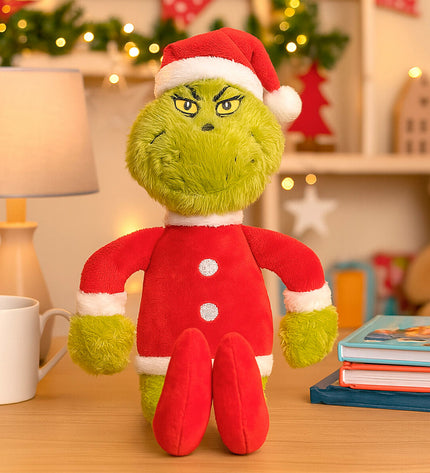 Set of 12 The Grinch plush toys, red polyester soft toys, perfect for cuddling and playful gift-giving.