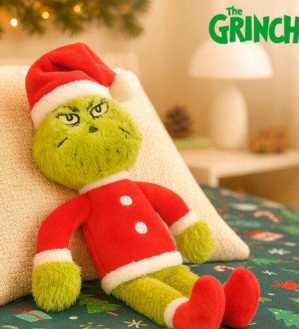 Set of 12 The Grinch plush toys, soft red polyester stuffed animals, perfect for toys and games, featuring The Grinch character.