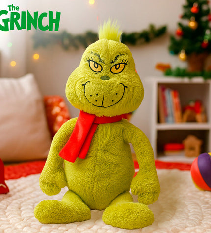 Four red polyester plush Grinch stuffed toys, soft plush toys from The Grinch, perfect for children and fans of The Grinch.