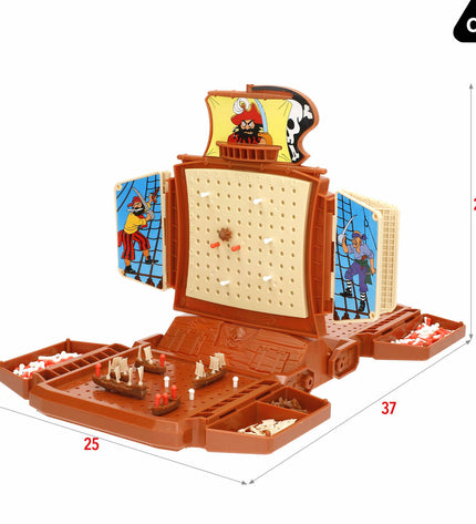 Colorbaby Zeeslag Spel set with 6 colorful plastic game pieces for kids' play and family game nights.