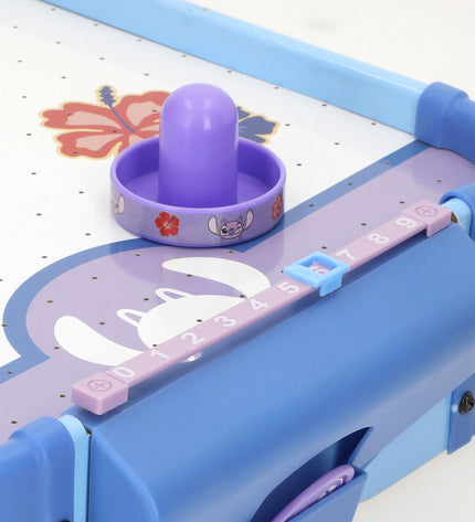 Pair of Stitch-themed hockey tables, 53x9x31 cm, for kids' games and play, featuring colorful cartoon Stitch design.
