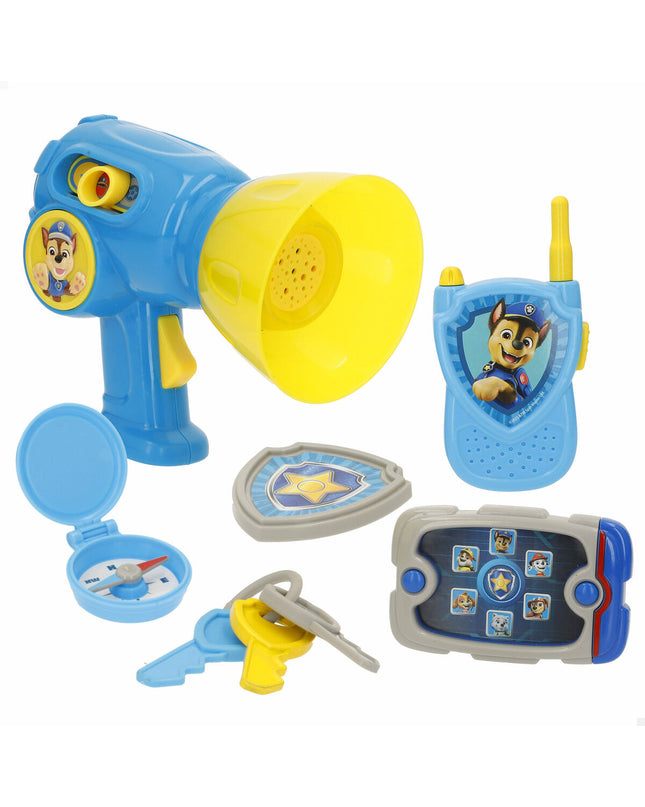 Colorful Paw Patrol plastic playset with vehicles and figures, measuring 16x14x9 cm, ideal for imaginative play.