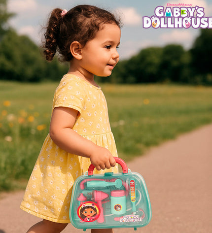 Gabby's Dollhouse toy doctor bag with accessories, including pretend medical tools and supplies for imaginative play.