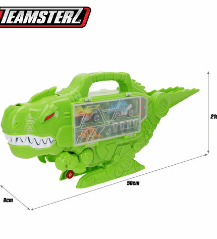 Teamsterz Dinosaurus vehicle playset with four colorful toy vehicles for imaginative play and early childhood entertainment.