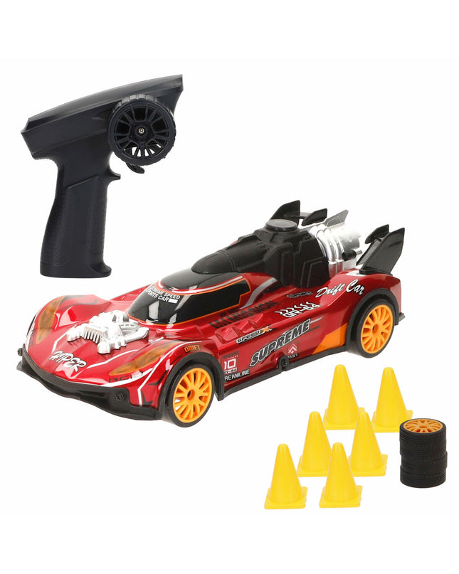 Four Speed & Go remote-controlled police cars on a wooden surface, toy vehicles from the Speelgoed en games Voertuigen category.