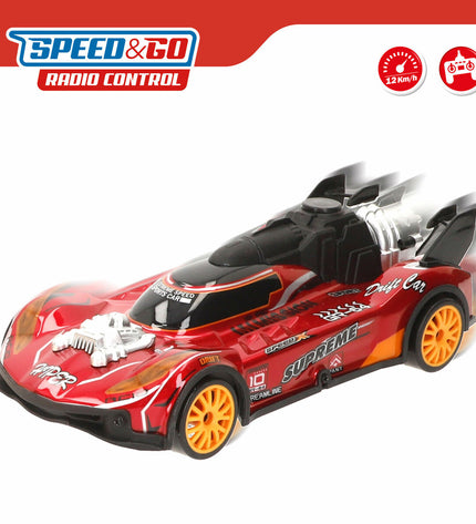 Four Speed & Go remote-controlled police cars on a flat surface, toy vehicles designed for play and entertainment.