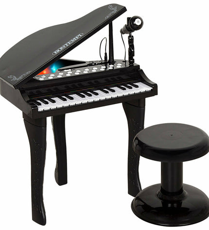 Two Bontempi educational musical toy sets with colorful plastic instruments, each measuring 40x62x33 cm, for children's play.