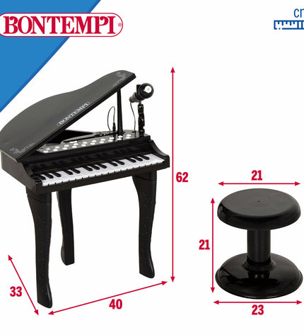 Two Bontempi colorful educational musical play plans, 40x62x33 cm, for children's toys and music games.