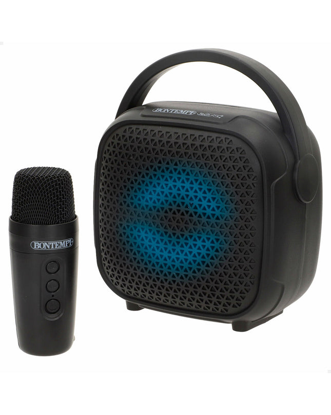Bontempi electronic toy speaker set with four karaoke microphones, colorful and designed for kids' play and singing fun.