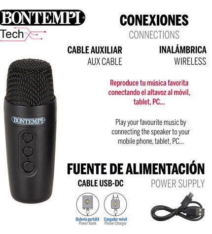 Set of four Bontempi electronic toys, including speakers with karaoke microphones, designed for kids' play and entertainment.