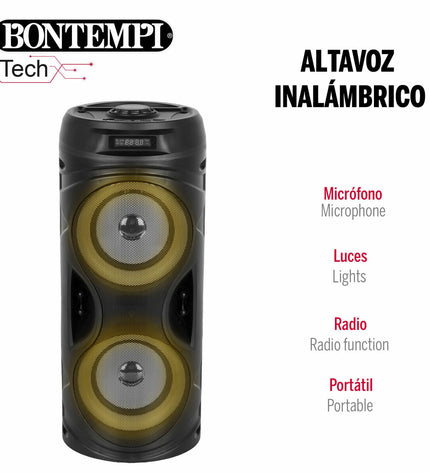 Pair of Bontempi toy speakers with karaoke microphones, colorful electronic toy set for kids' entertainment and singing play.