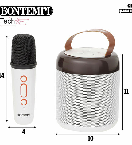 Bontempi toy speakers with karaoke microphones, set of two, electronic toy for kids, colorful and fun for singing and playing.