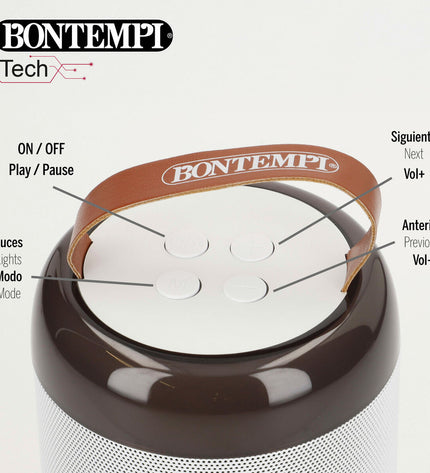 Two Bontempi toy speakers with karaoke microphones for kids, featuring colorful design and electronic play features.