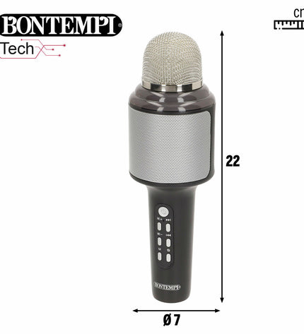 Bontempi karaoke microphone toy for kids, colorful design, ideal for children’s music and play activities.
