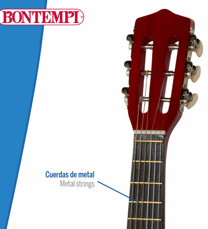 Pair of Bontempi kids' toy guitars, 28x75x8 cm, colorful musical instruments for children, perfect for play and learning music.