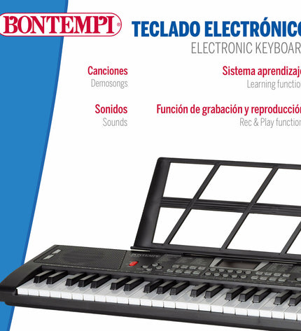 Two Bontempi electronic toy pianos for children, measuring 68x88x38 cm, with colorful keys and playful design.