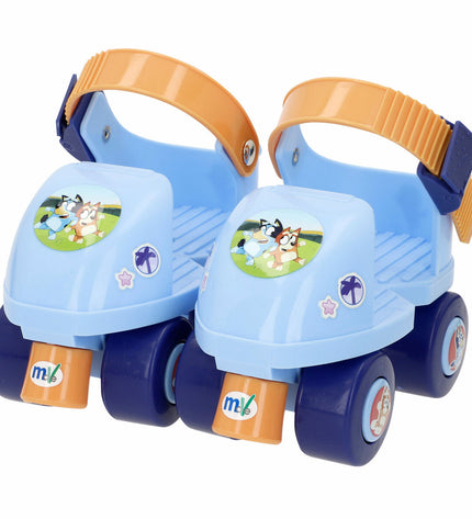 Bluey blue children's skates for ages 32-36, designed for fun outdoor play and sport activities.