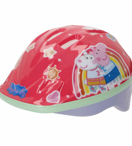 Peppa Pig children's bicycle helmet in red, size 48-52 cm, designed for kids' outdoor riding and cycling safety.