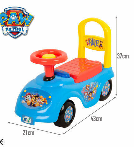 Two Paw Patrol-themed toys from Loopauto, measuring 43x37x21 cm, suitable for outdoor play and fun activities.