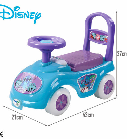 Pair of Stitch-themed toy storage bins, 43x37x21 cm, made of durable plastic for kids' playrooms and outdoor use.