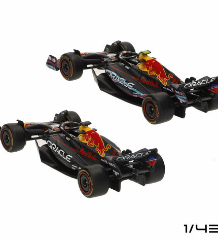 Set of four Red Bull Verstap toy cars, colorful miniature vehicles for kids, part of Red Bull toys and games vehicle collection.