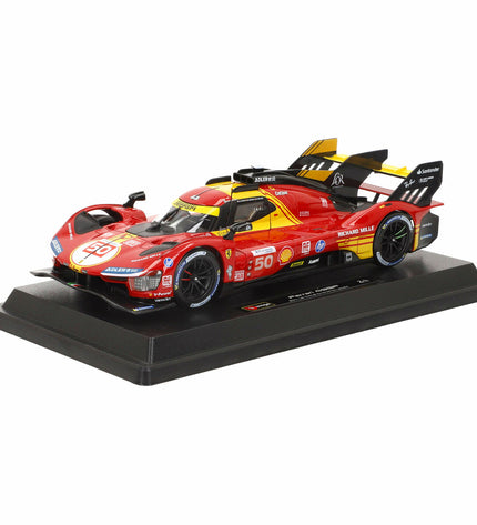 Red Ferrari 499P Le Mans 2024 toy car from Ferrari, detailed miniature vehicle for play and collection.