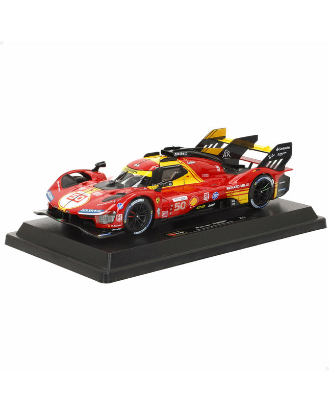 Red Ferrari 499P Le Mans 2024 toy car from Ferrari, detailed miniature vehicle for play and collection.