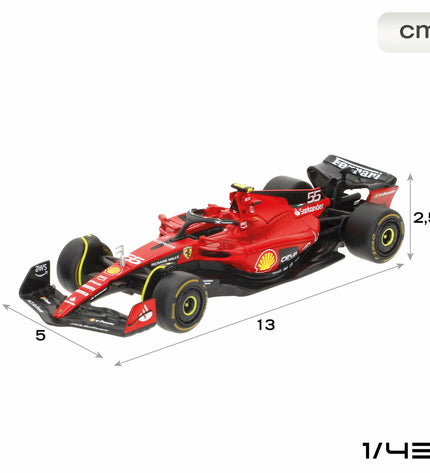 Set of four Ferrari Leclerc toy cars, detailed miniature vehicles for play and display, from Ferrari's toy and game collection.