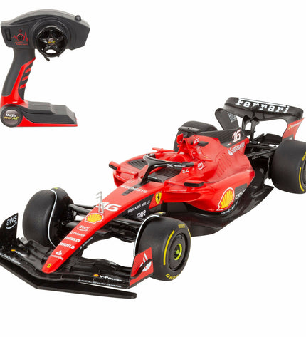 Two Ferrari F1 2023 remote control police cars, 1:10 scale, detailed toy vehicles for play and collection.