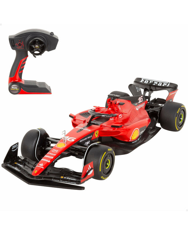 Two Ferrari F1 2023 remote control police cars, 1:10 scale, detailed toy vehicles for play and collection.