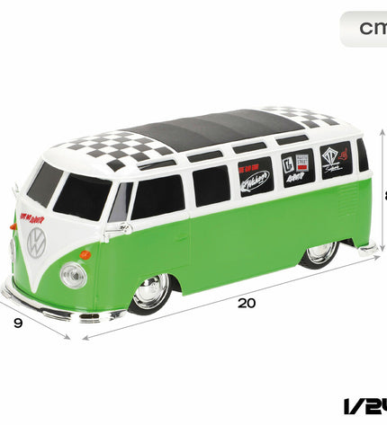Set of four Volkswagen police car toys with remote control, each measuring 20x8x9 cm, suitable for children’s play.