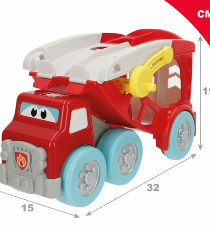 BigBuy Fun autotransporter and cargo wagon set, 32x19x15 cm with 8 parts, toy vehicle for kids, colorful and detailed design.