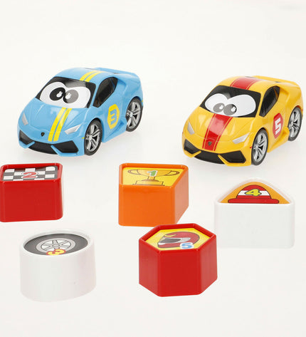 Pair of BigBuy Fun toy autotransporters and cars in 32x19x15 cm size, featuring 8 removable parts, for imaginative vehicle play.