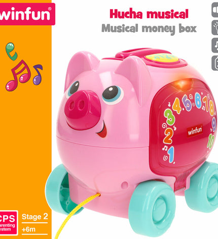 Set of four Winfun baby soft toys, colorful plush playthings for young children, measuring 17x16x13 cm each.