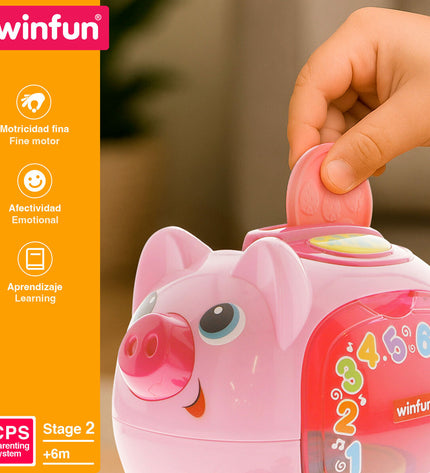 Set of four Winfun baby soft toys, colorful plush toys measuring 17x16x13 cm each, designed for young children’s play.
