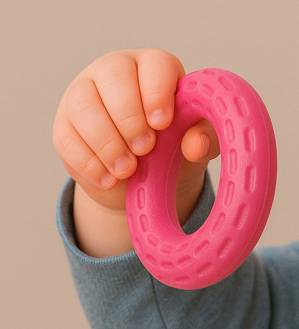 Set of six Winfun stacking blocks for babies, colorful wooden toys for young children, measuring 13x20x13 cm each.