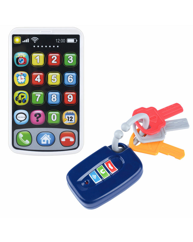 Set of six PlayGo toy phones, 7x11x2 cm, colorful imitation play phones for kids, ideal for pretend play and imaginative games.