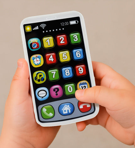 Set of six PlayGo toy phones, 7x11x2 cm, colorful imitation phones for pretend play and role-playing games.