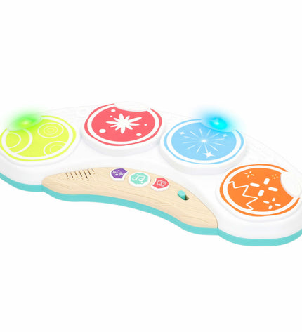 Set of four PlayGo baby musical toys, colorful and small, measuring 33x15x5 cm, designed for young children’s play and development.