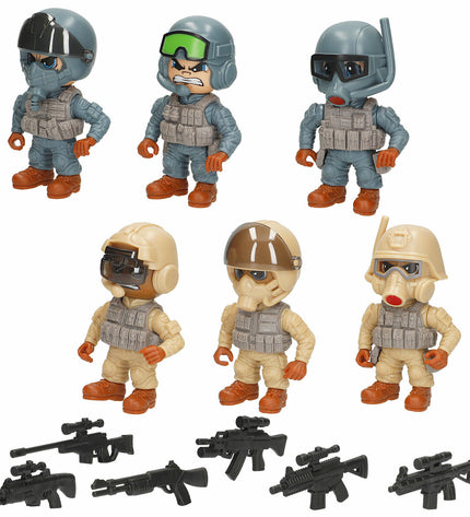 Set of six Colorbaby dolls, 8.5 x 5 x 3.5 cm, colorful plastic toys for children, featuring small, detailed figurines.
